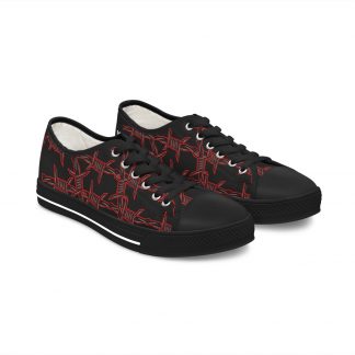 Graveyard Barbed Wire Women's Low Top Canvas Shoes