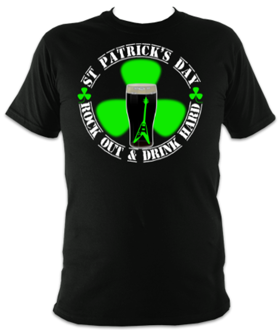 St Patrick's Day Rock Out & Drink Hard Unisex T-Shirt